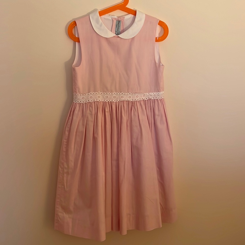 Pink dress with white details